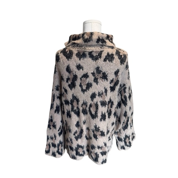 Kate Spade - Leopard Print Chunky Alpaca/Wool Sweater Sz L - Picture 5 of 7